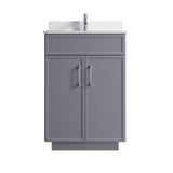 24-Inch Modern Bathroom Vanity with Sink Freestanding Storage Cabinet with Soft-Close Doors