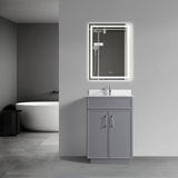 24-Inch Modern Bathroom Vanity with Sink Freestanding Storage Cabinet with Soft-Close Doors