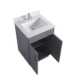 24-Inch Modern Bathroom Vanity with Sink Freestanding Storage Cabinet with Soft-Close Doors