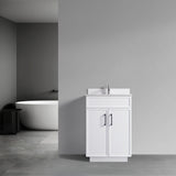 24-Inch Modern Bathroom Vanity with Sink Freestanding Storage Cabinet with Soft-Close Doors