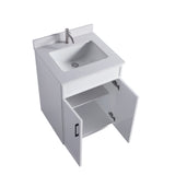 24-Inch Modern Bathroom Vanity with Sink Freestanding Storage Cabinet with Soft-Close Doors