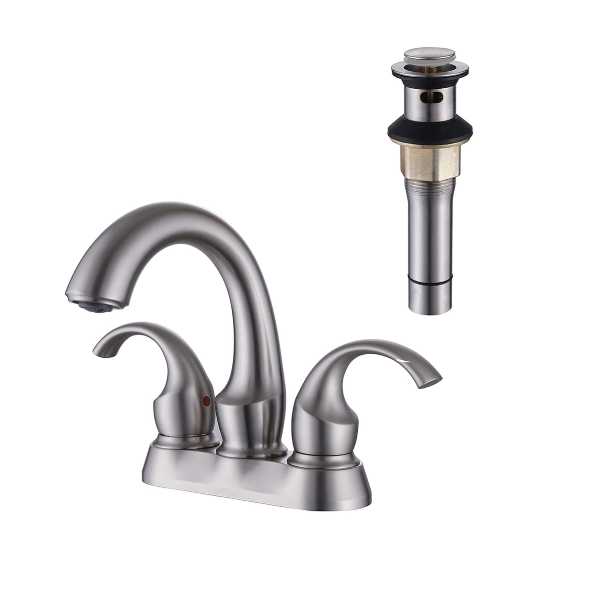 Retro-Style 2-Handle Bathroom Sink Faucet with Built-In Drain