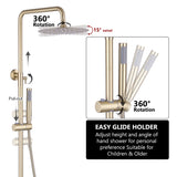 Outdoor Shower Kit with Stainless Steel 10 Inch High Pressure Shower Head and Handheld Spray JK0147