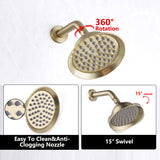 Complete Wall-Mounted Shower Faucet Set with Rough-In Valve