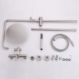 316 Stainless Steel Wall-Mounted Outdoor Shower with Rainfall Shower Head and Handheld Sprayer