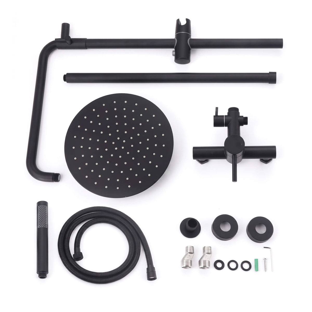316 Stainless Steel Wall-Mounted Outdoor Shower with Rainfall Shower Head and Handheld Sprayer