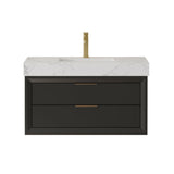 36-Inch Floating Bathroom Vanity with LED Lighting & 2 Drawers