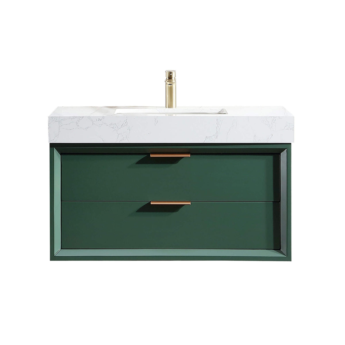 36-Inch Floating Bathroom Vanity with LED Lighting & 2 Drawers