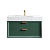 36-Inch Floating Bathroom Vanity with LED Lighting & 2 Drawers