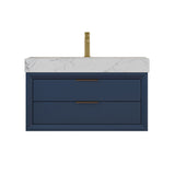 36-Inch Floating Bathroom Vanity with LED Lighting & 2 Drawers