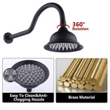 shower head solid brass with clogging nozzle