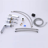 4-Hole Deck-Mount Tub Faucet with Extended Spout and Hand Shower