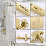 3-Function Shower System with Dual Mode Hand Shower (Jet+Spray) Brushed Gold HG6914BG