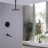High-Pressure Bathtub Shower Faucet Set With Tub Spout 10 Inch Shower Head JK0054