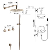 Wall Mount Complete Shower System with Separate Hot and Cold Handles RB1009