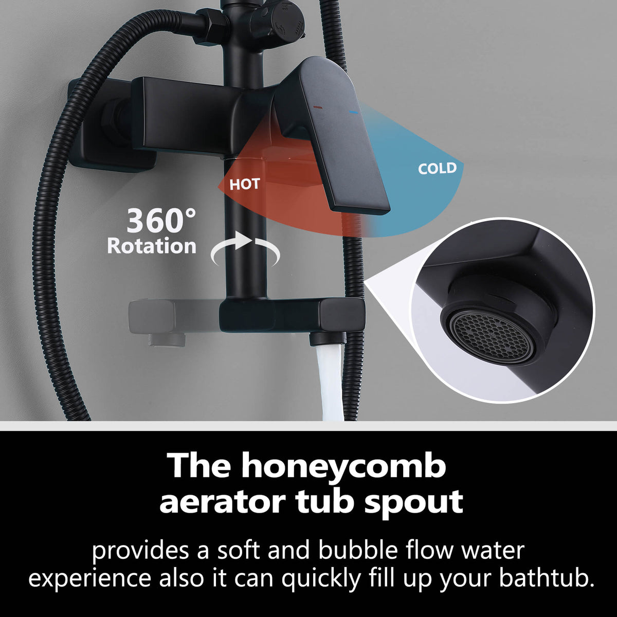 Rainfall Shower System with 3-Function and Dual Handheld Spray