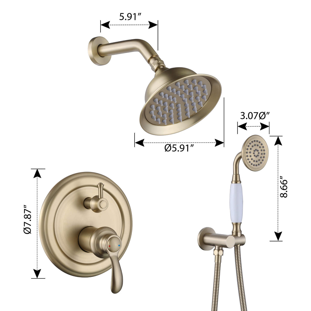 Complete Shower Faucet Set with Rough-In Valve RB1186 – Rbrohant