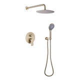 Modern Rain Shower Faucet Bathroom Set with Handle Brushed Gold JK0073