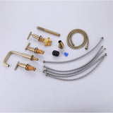 Brushed Gold 5-Hole Roman Tub Faucet with Hand Shower