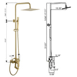 Wall-Mounted 3-Function Shower Kit with Jet & Spray Modes