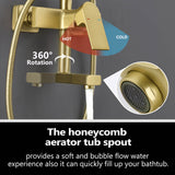 3-Function Shower System with Dual Mode Hand Shower (Jet+Spray) Brushed Gold HG6914BG