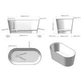 Oval Stone Resin Soaking Tub in Matte White with Drain & Overflow