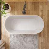 Solid Surface Freestanding Bathtub Acrylic Composite Soaking Tub with Drain Kit