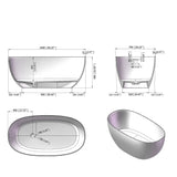 Solid Surface Freestanding Bathtub Premium Acrylic Stone Resin Soaking Tub