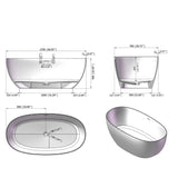Solid Surface Freestanding Bathtub Premium Acrylic Stone Resin Soaking Tub