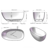 Slip-Resistant Stone Resin Freestanding Soaking Bathtub