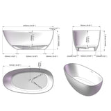 Slip-Resistant Stone Resin Freestanding Soaking Bathtub