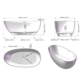 Slip-Resistant Stone Resin Freestanding Soaking Bathtub