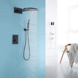 thermostatic shower system top sprays water