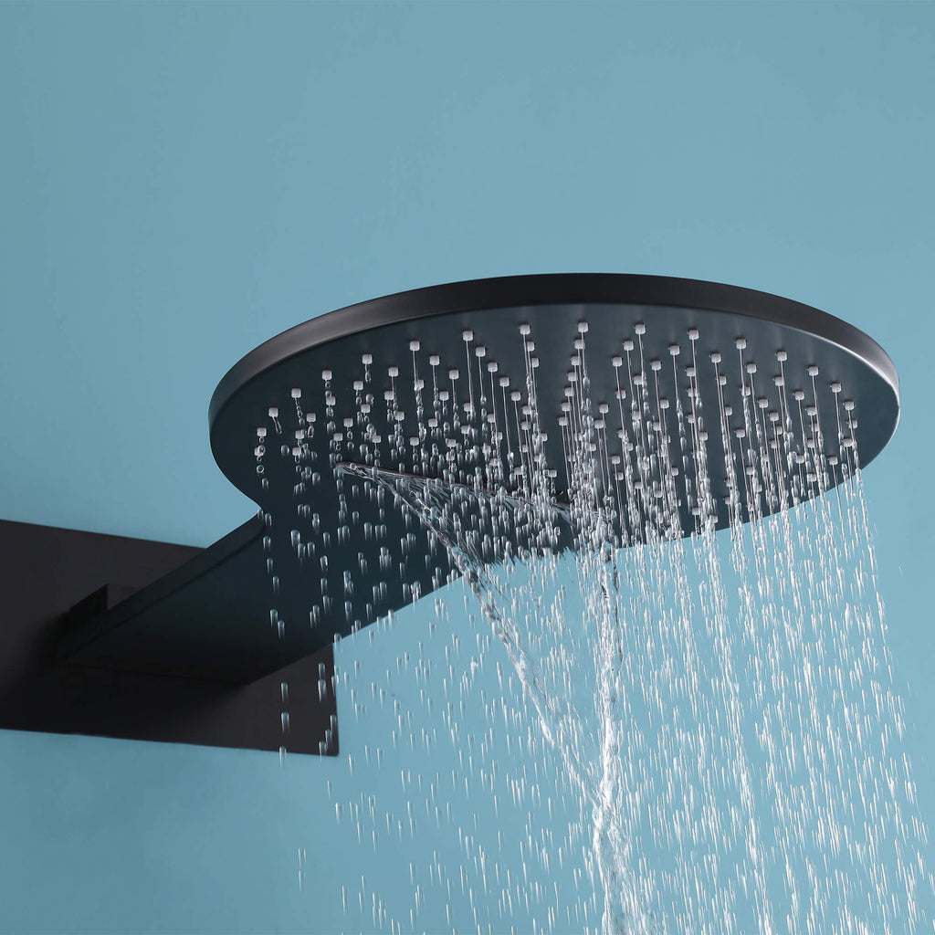 thermostatic shower system shower head uses two modes at the same time