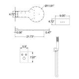 thermostatic shower system size