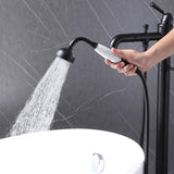 Single Handle Freestanding Roman Tub Faucet with Hand Shower Matte Black AD7013MB