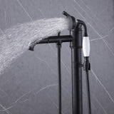 Single Handle Freestanding Roman Tub Faucet with Hand Shower Matte Black AD7013MB