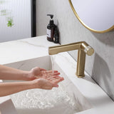 creative bathroom sink faucet single hole brushed gold  handwashing