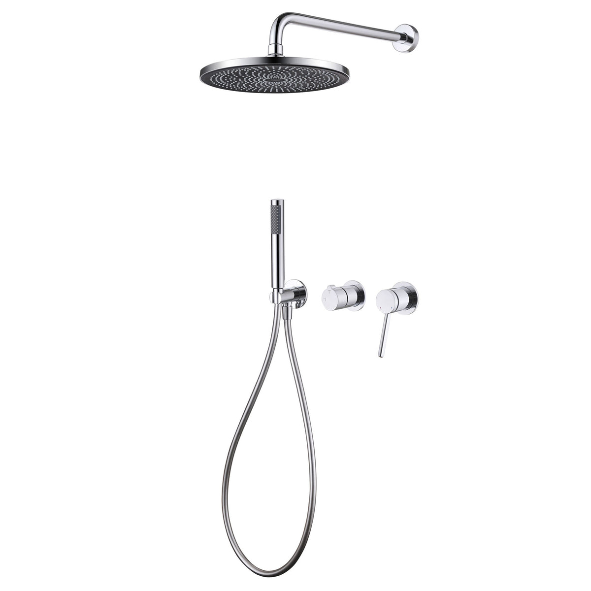 2-Function Concealed Rain Shower System with Handheld Shower