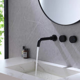 Wall-Mounted Bathroom Sink Faucet with 2-Handle and Elegant Design