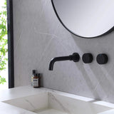 Wall-Mounted Bathroom Sink Faucet with 2-Handle and Elegant Design