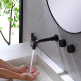 Wall-Mounted Bathroom Sink Faucet with 2-Handle and Elegant Design