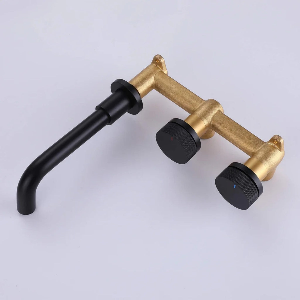 Wall-Mounted Bathroom Sink Faucet with 2-Handle and Elegant Design