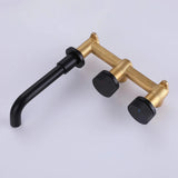 Wall-Mounted Bathroom Sink Faucet with 2-Handle and Elegant Design