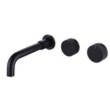 2-handle wall-mount bathroom sink faucet matte black