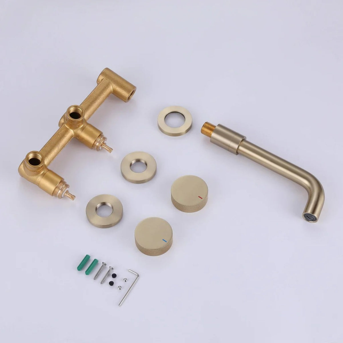 Elegant Wall-Mounted 2-Handle Bathroom Sink Faucet