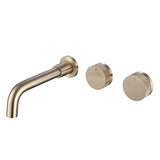 wall mount 2-handle bathroom sink faucet brushed gold