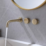 wall mount 2-handle bathroom sink faucet brushed gold product open