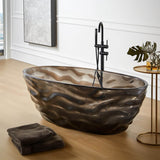 Luxury 66-Inch Black Acrylic Resin Freestanding Bathtub Transparent Modern Soaking Tub