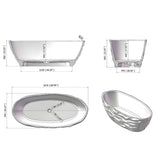 Luxury 66-Inch Black Acrylic Resin Freestanding Bathtub Transparent Modern Soaking Tub